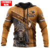 Maxcorners Moose Hunting Personalized Name 3D Over Printed Hoodie