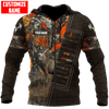 Maxcorners Deer Hunting Personalized Name 3D Over Printed Hoodie