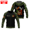 Maxcorners Personalized Name Rooster Solider Background Unisex Hoodie