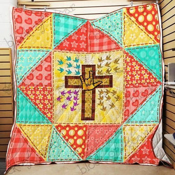 Maxcorners Jesus I Love You By Sign Language Quilt - Blanket