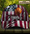 Maxcorners Basketball USA Flag Personalized Name All Over Printed Cap