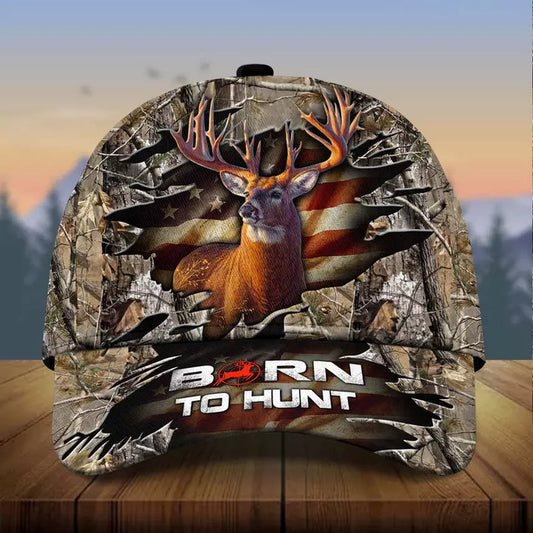 Maxcorners Premium Born To Hunt Deer Hunting 3D Hat Multicolor