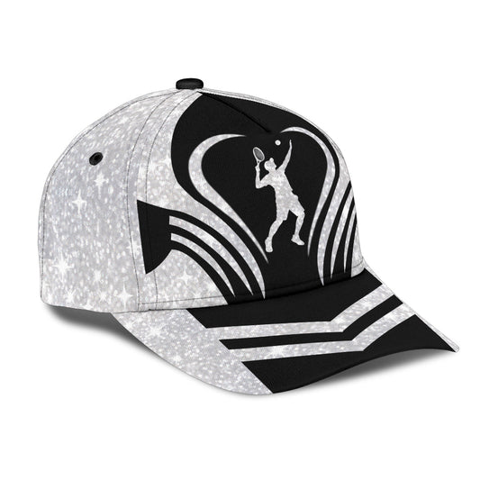 Maxcorners Tennis Black White Star All Over Printed Cap
