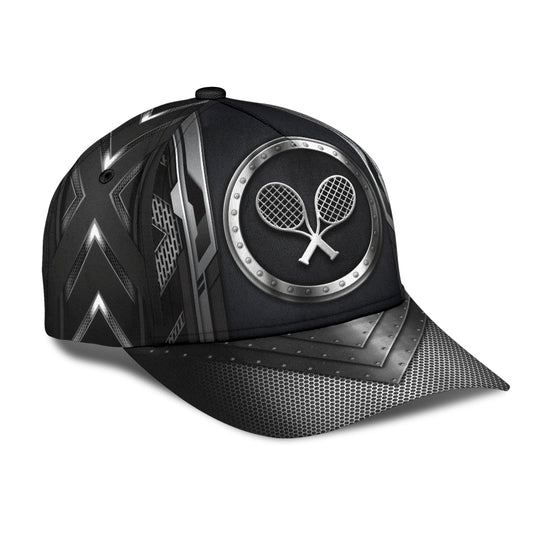 Maxcorners Tennis Sliver Black All Over Printed Cap