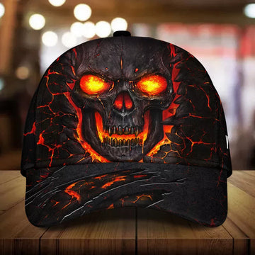 Maxcorners Custom Name Scared Lava Skull Cap