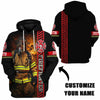 Maxcorners Personalized Firefighter 3D Printed Hoodie PT22