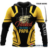 Maxcorners Hooked On Being Papa Personalized Name 3D Shirt