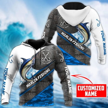 Maxcorners Marlin Fishing Jump In Boat Personalized Name 3D Shirt