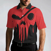 Max Corners Scary Skull Less Talk More Golfing Shirt Black And Red Men Golf 3D Custom Polo Shirt