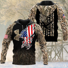 Maxcorners Ripped American Flag Duck Hunting Apparels