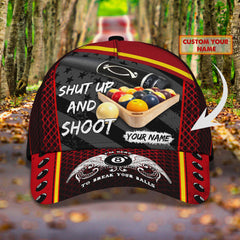 Maxcorners Billiard Lover Personalized Name 3D Over Printed Cap