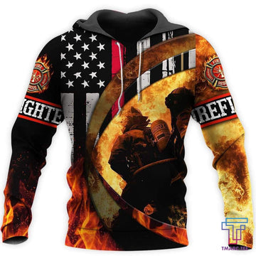 Maxcorners US Firefighter 3D Printed Shirt