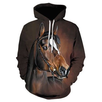 Maxcorners 3D Printing Horse Pattern Men Casual Fashion