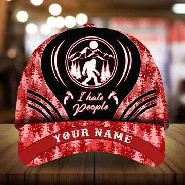 Max Corners I Hate People Bigfoot Pine tree pattern 6 Custom 3D Cap