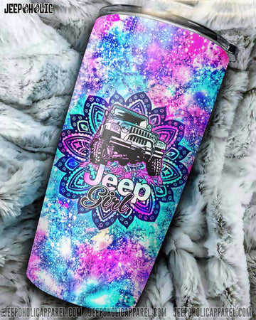Maxcorners Jeep Girl Mandala Galaxy 3D Over Printed Tumbler