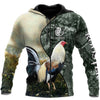 Maxcorners Love Rooster Camo All 3D Over Printed Unisex Hoodie