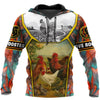 Maxcorners King Rooster 3D Over Printed Galaxy Unisex Deluxe Hoodie