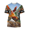 Maxcorners King Rooster 3D Over Printed Orange Unisex Deluxe Hoodie