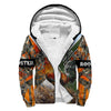 Maxcorners King Rooster 3D Over Printed Orange Unisex Deluxe Hoodie