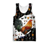 Maxcorners Rooster Among Other Smaller Roosters All Over Printed Unisex Deluxe Hoodie