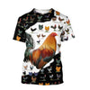 Maxcorners Rooster Among Other Smaller Roosters All Over Printed Unisex Deluxe Hoodie